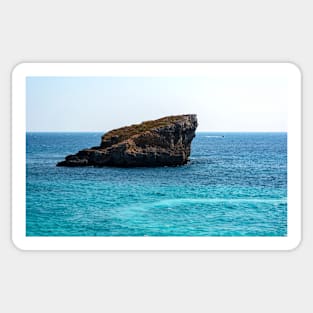 Rock in cyan water of Mediterranean sea Sticker